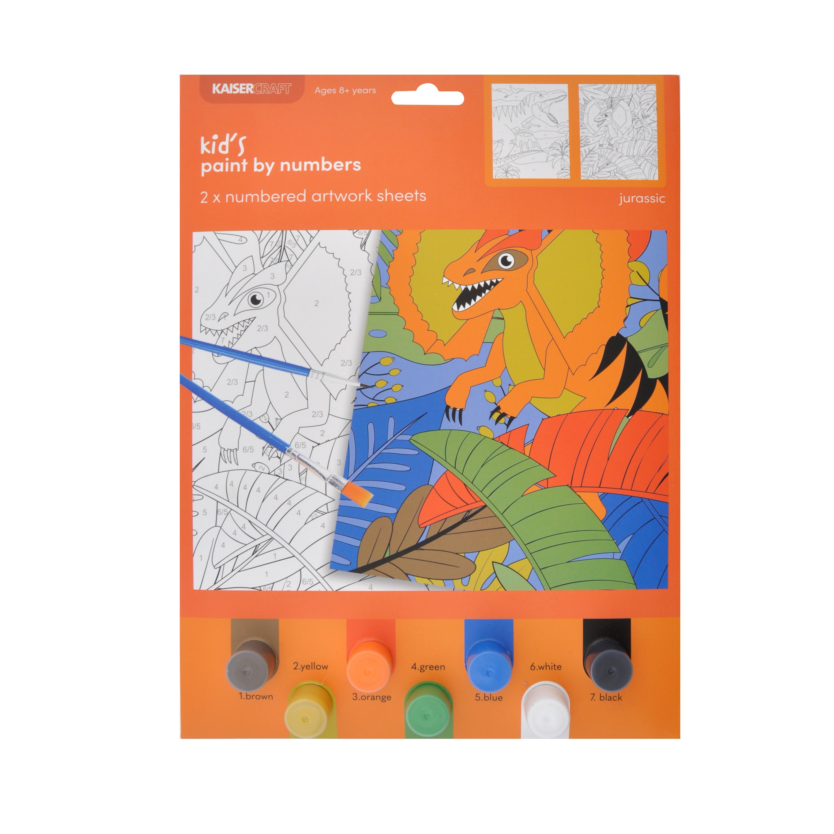 Paint By Numbers 2pk Sheets - Jurassic